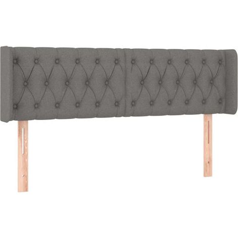 Maison Exclusive - Cabecero de tela gris oscuro 163x16x78/88 cm (1/5)