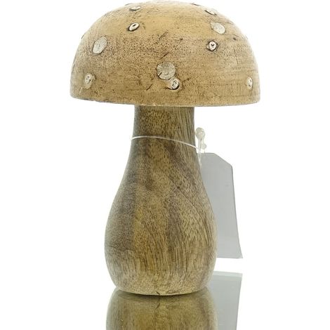 POSIWIO Deko - Pilz Shabby Chic Beige Ø 7 cm x 10 cm - Holz (1/5)