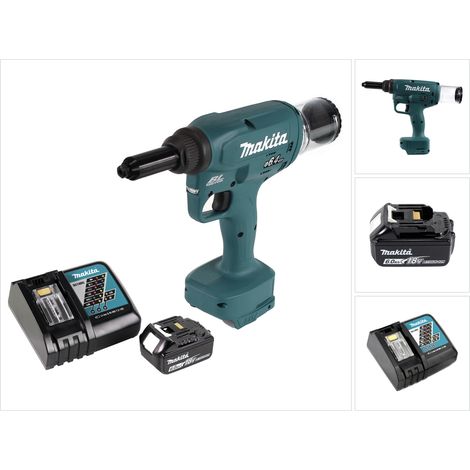 Makita DRV 250 RG1 Rivettatrice a batteria 18 V 20 kN Brushless + 1x batteria da 6,0 Ah + caricabatterie (1/5)