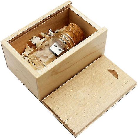 Clé USB en verre transparent forme bouteille flottante avec bouchon liège, pendrive 4Go 8Go 16Go 32Go 64Go 128Go, cadeau tendance et original (1/5)