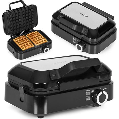 Máquina para hacer waffles de 1200 W, antiadherente, control de temperatura