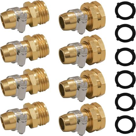 Filiyano-Raccords de réparation pour tuyau d'arrosage avec colliers de serrage, compatibles avec les raccords de tuyau d'arrosage de 3/4" ou 7/8", lot (1/5)