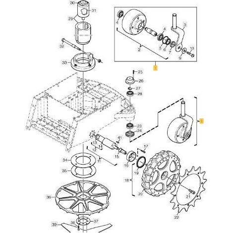 CONJUNTO DE RUEDA DERECHA ORIGINAL STIGA - 1126-1207-01