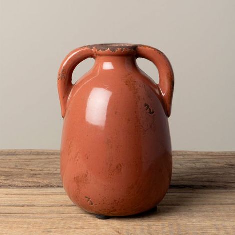 Vase à deux anses blush céramique 12x9cm (1/3)