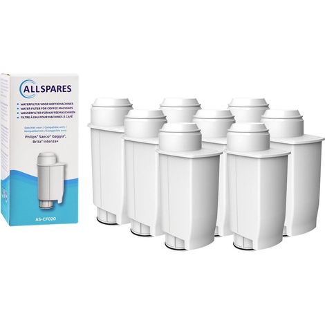 Filtro de agua AllSpares (8x) apto para cafeteras Philips/Saeco, filtro de repuesto para BRITA Intenza+ y Philips/Saeco CA6702 (1/4)