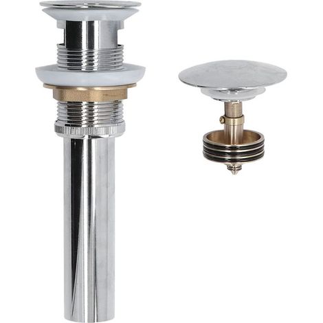 Bouchon vidange anti-fuite – installation simple – haute dureté – anti-colmatage avec trop-plein – argent – toilette / cuisine (1/5)