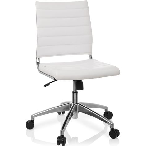Bürostuhl / Drehstuhl TRISHA Kunstleder weiß hjh OFFICE (1/5)