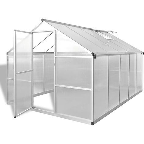 vidaXL Reinforced Aluminium Greenhouse with Base Frame 7,55 m虏 (1/5)