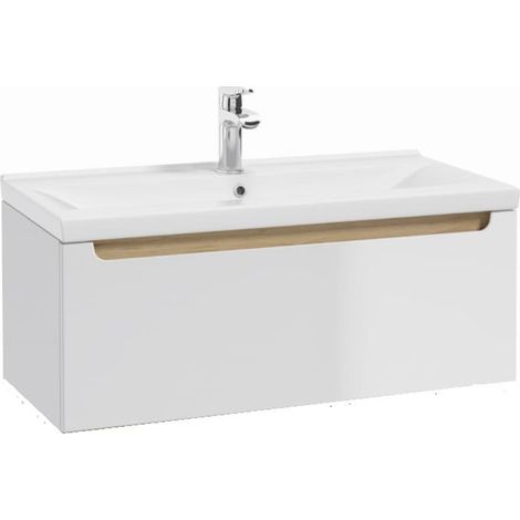 Naturel Mobile bagno Natural Stilla 80x30x45 cm bianco con lavabo (STILLAD08005U3)