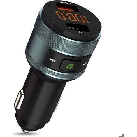 Transmetteur FM, Transmetteur d'autoradio QC 3.0 Adaptateur de radio FM Bluetooth sans fil pour voiture avec deux chargeurs U Femeo (1/4)