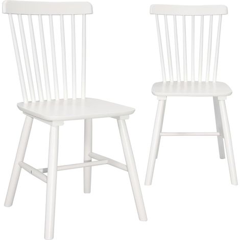 Ensemble de 2 chaises de bar style bistro café rétro vintage en bois massif verni Mona (bois teinté foncé) (1/5)