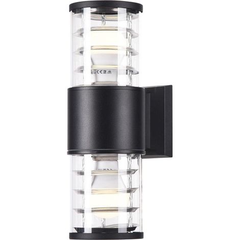 Bronx Wandleuchte Schwarz, 2 Licht IP54, E27 (1/5)
