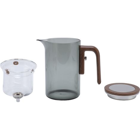 Théière en verre magnétique à haute teneur en Borosilicate, séparation de l'eau, contrôle par presse, théière avec manche en bois