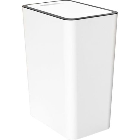 15-Liter-Treteimer aus weißem Kunststoff für Bad, Toilette und Küche (1/5)