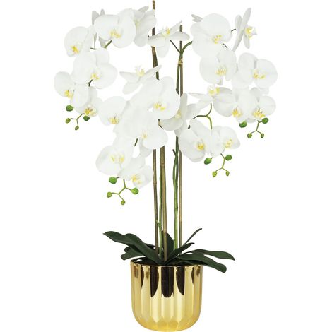 Orchidée artificielle toucher naturel pot or 100cm (1/4)