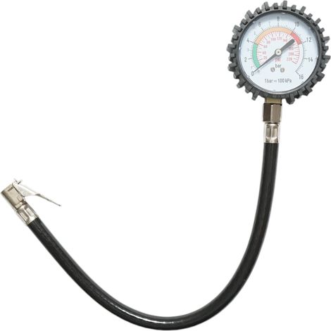 Manometro analogico con tubo flessibile della ruota gonfiato 0-16 bar Breckner Germany (1/5)