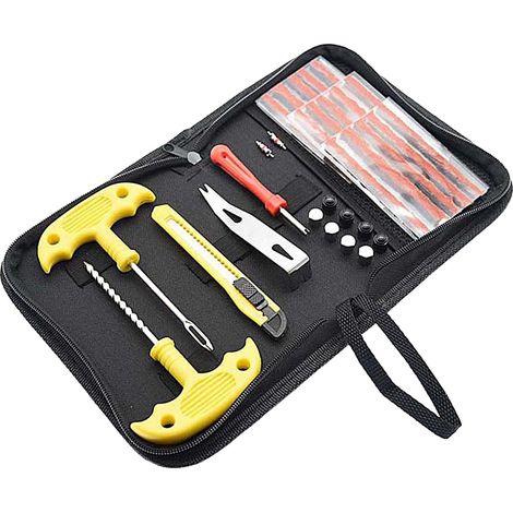 Kit de 32 bouchons de pneu – Kit de réparation de crevaison de pneu, kits d'outils de réparation de pneus robustes  Kit de réparation polyvalent pour pneus de moto, kit de crevaison pour voiture (1/5)