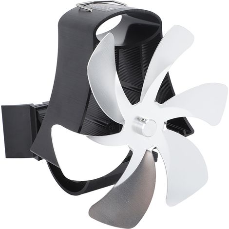 Ventilateur de poêle magnétique à 6 pales, fixation murale, alimenté par la chaleur, pour conduit de cheminée, installation magnétique, pour poêles à bois, argent