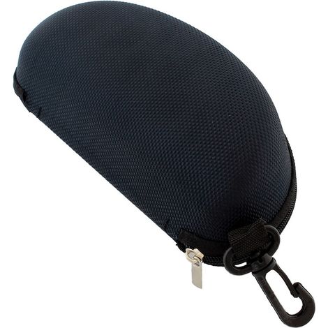 Custodia per occhiali, nera, universale, con fodera morbida, 17x8x6 cm (1/4)