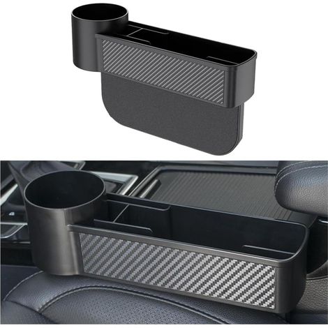 Autositz-Organizer, multifunktionaler Vordersitz-Organizer mit Getränkehalter, Schwarz, 260 x 75 x 168 mm (1/5)
