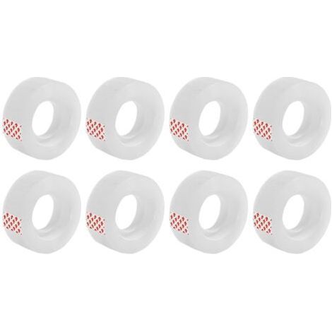 Ruban adhésif transparent pour bureau – forte adhérence – 8 rouleaux, 18 mm x 12 m (1/5)
