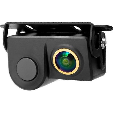 Caméra de recul HD 2 en 1 avec détecteur de radar de stationnement, vision nocturne, objectif doré et son intégré. (1/5)