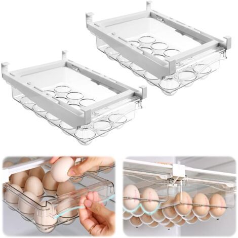 Lot De 2 Supports à œUfs Pour RéFrigéRateur - Pour Jusqu'à 21 œUfs - Grand Type De Tiroir - RéCipient à œUfs Pour Cuisine Et œUfs [Classe éNergéTique E]