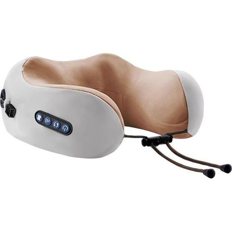 Nacken- und Halswirbelsäulenmassagegerät. Tragbares U-förmiges Massagekissen. Nackenmassagegerät. Für Zuhause, Büro und Reisen (Braun) (1/5)