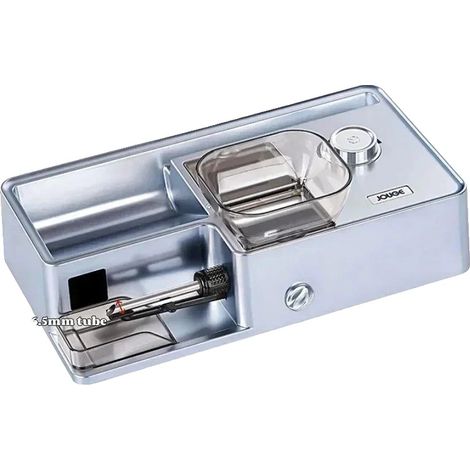 Máquina para liar cigarrillos, diseño versátil, funcionamiento silencioso, color plata. (1/2)