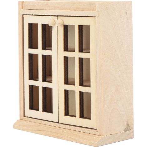 Puppenhaus-Doppelwandschrank im Maßstab 1:12, realistischer Miniatur-Wandschrank aus Holz für das Wohnzimmer (1/5)