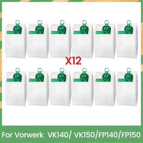 Kit de 12 sacs �� poussi��re jetables de rechange pour aspirateur vertical Vorwerk VK140/VK150/FP140/FP150 - Pi��ces d��tach��es