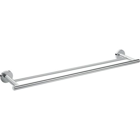 Hansgrohe Logis Bathroom Double Towel Rail Chrome Modern Concealed Fixings 600mm (1/2)