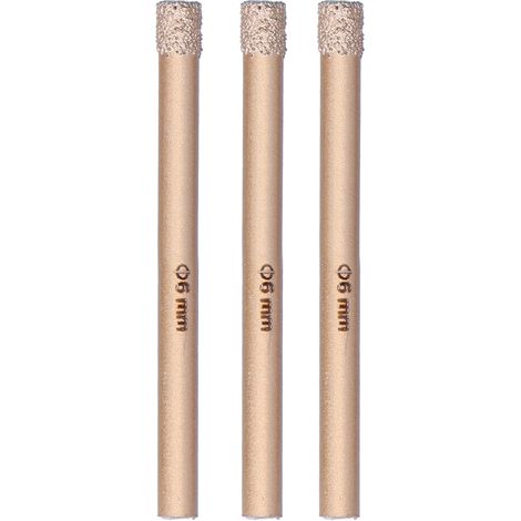 Forets Pour Verre Et Pierre - Outils De Perçage 6mm Pour Céramique Marbre Carrelage - Ensemble De 3 Pièces (1/5)