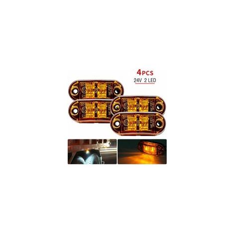 Feux de gabarit latéraux 4pcs orange 12V/24V – Indicateurs LED IP65 pour camion/remorque/caravane/voiture/bateaux – Dimensions 72x34x20mm (1/4)
