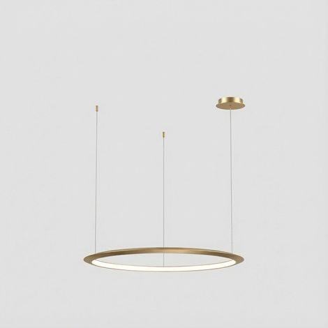 LEDS C4 Circular Plafonnier suspendu LED intégré encastré de 92 cm, couleur or, 53 W, 2700 K, gradation 0-10 V