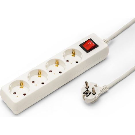 Bloc multiprise standard x16A, avec interrupteur, câble de 1m de long, H05VV-F3G1.0MM2 (1/5)