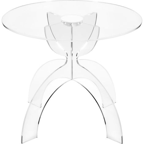 Table basse ronde 50 cm en plexiglas transparent Tessara