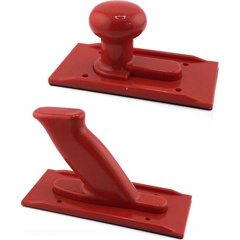 Deux combinaisons rouges Ensemble de poignées de sécurité pour le travail du bois, matériau ABS, accessoires pour établi, ensemble de deux pièces. (1/5)