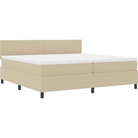 Maison Exclusive - LED Boxspringbett Hellgrau und Weiß 200 x 200