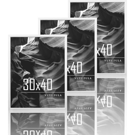Bilderrahmen 30x40cm Weiß Holz Set 3er Fotorahmen MDF Rahmen Collage (1/5)