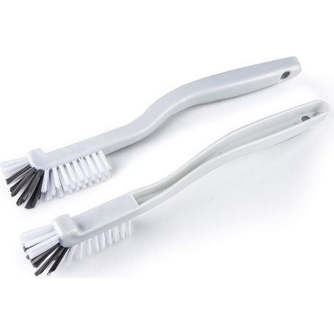 Lot de 2 brosses : vaisselle, tasses et évier. Multifonctionnelles, elles conviennent à la salle de bain, aux toilettes et à la cuisine. Blanches. (1/5)