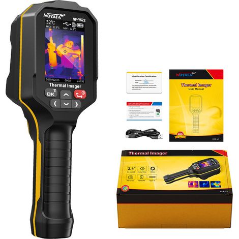 Caméra thermique NOYAFA NF-Y522 HD - Haute résolution 196 x 196°C, résolution infrarouge 96 x 96°, alarmes de température haute et basse, inspection des systèmes de climatisation