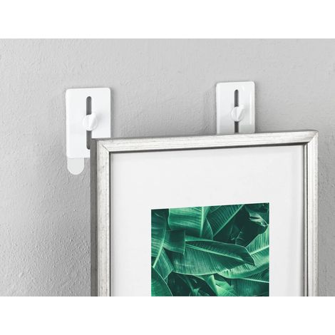 Clou autoadhésif avec fixation Strip-it, set de 2 clous adhésifs réglables en continu en hauteur, pour fixer des cadres photos, etc. sans perçage de trous, amovible sans laisser de résidus, chacun 4 x (1/5)