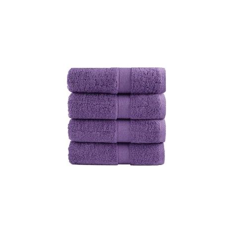 Servilletas de invitados premium SOLUND, juego de 4, color morado, 30 x 50 cm, 600 g/m² - Crezuo (1/4)