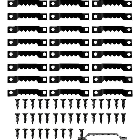 20X Accroche Tableau Métal Noir Dent De Scie Avec Vis - Cadres Photos Lourds Toiles Horloges (1/5)