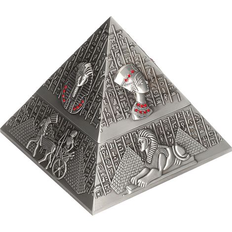 Cendrier en Métal Décoratif Cadeau Original Set Fumeur Pyramide Pharaon Égyptien Ornement (Étain Antique) (1/5)