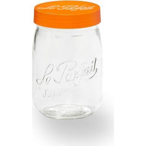 Einmachglas – Glas – 1 l Fassungsvermögen – Für selbstgemachte Konserven und Trockenvorräte – Transparent – 10,19 x 10,19 x 16,8 cm (1/4)