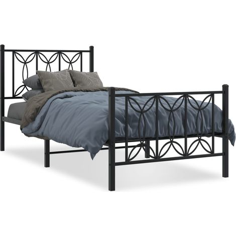 Maison Exclusive - Cadre de lit métal sans matelas avec pied de lit noir 80x200 cm (1/5)