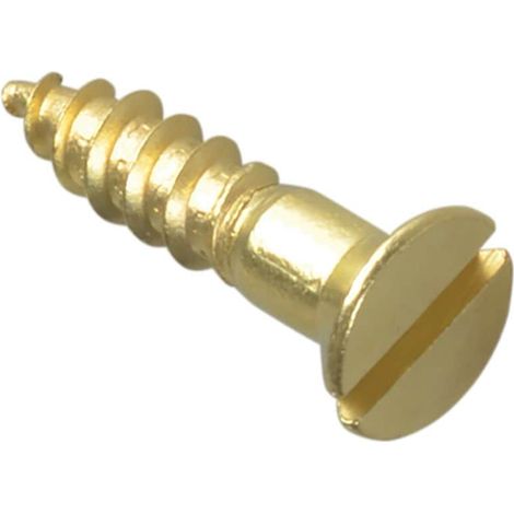 Forgefix Wood Screw Slotted CSK Brass 3/4in x 8 Forge Pack 20 FORFPC348B (1/4)