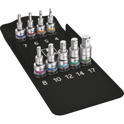 Wera, 8740 C HF 1 Kit Zyklop di inserti-bussola per viti ad esagono cavo, con funzione di ritegno, 9 pezzi (1/5)